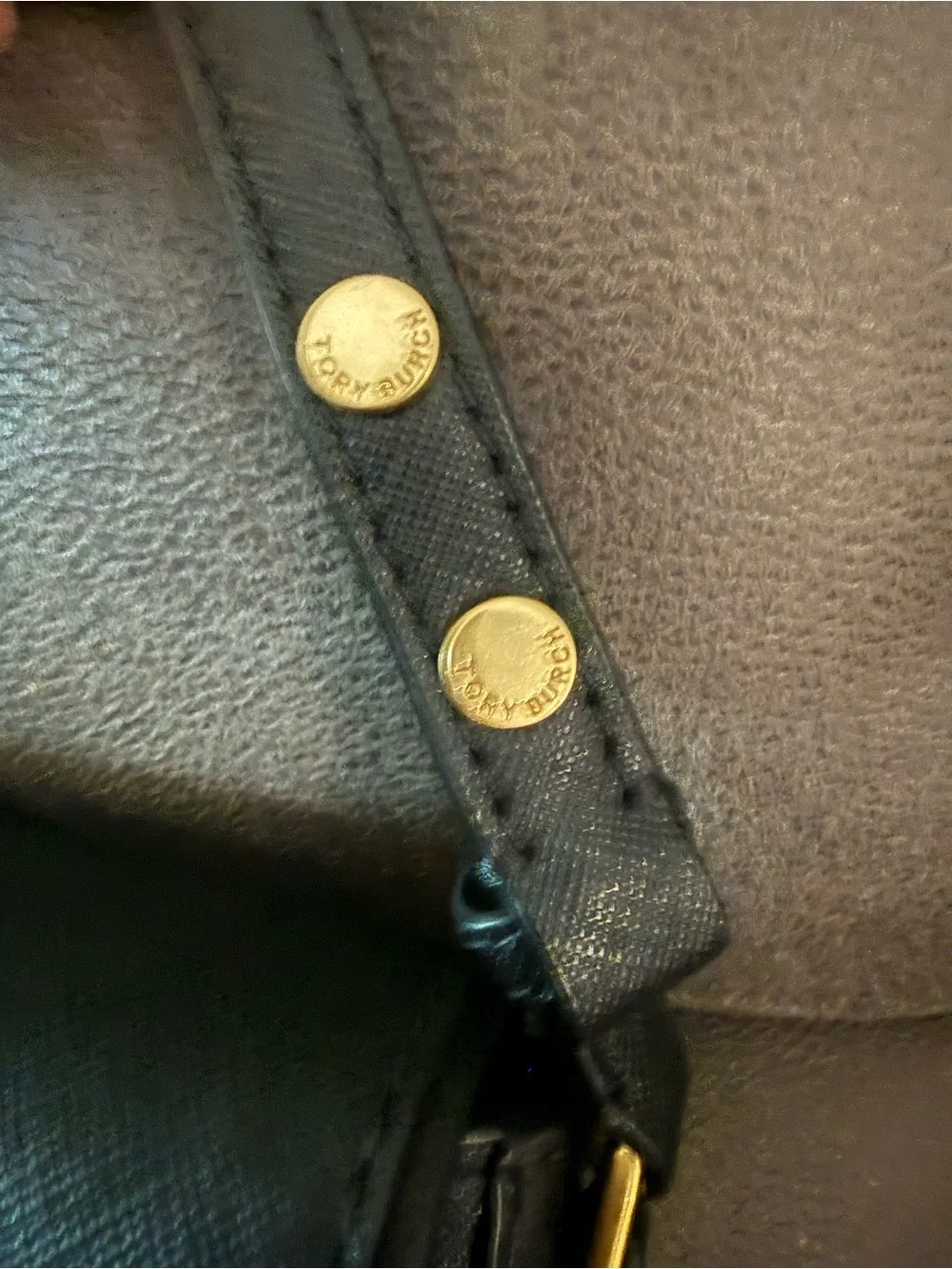 Tory Burch Black Saffiano Crossbody Shoulder Bag with Gold Logo